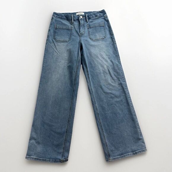 Lovervet By Vervet Y2K Wide Leg High Rise Jeans Womens Size 30/ 11 Denim Stretch - Picture 2 of 11